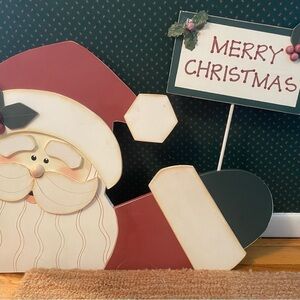 Wooden Santa Window Peeker